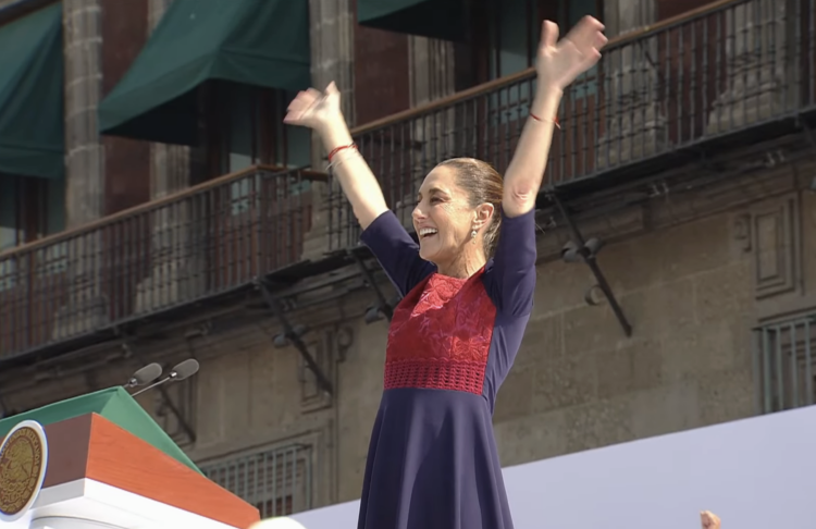 Claudia Sheinbaum encabeza celebración por los 7 años de transformación. Foto tomada de video