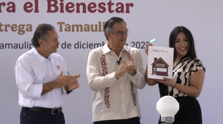 Entregan primeras casas del programa Vivienda para el Bienestar en Ciudad Victoria. Foto tomada de video