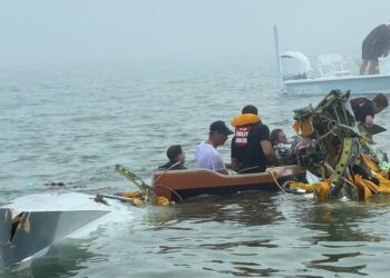 Continúa búsqueda de un desaparecido por accidente aéreo en Galveston. Foto de X