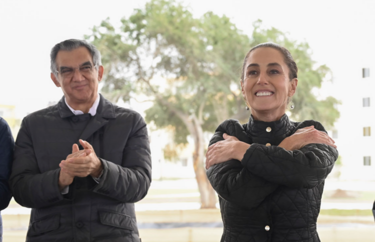 "México siempre va a ser un país libre, independiente y soberano": reitera Sheinbaum en la frontera. Foto de Presidencia de México