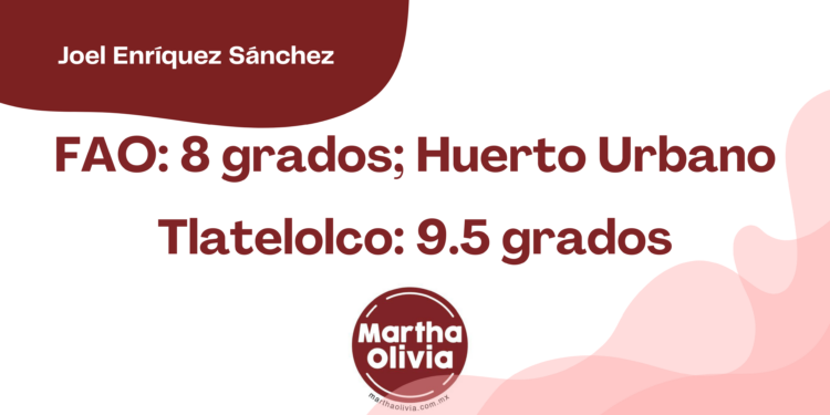 Por Joel Enríquez Sánchez | FAO: 8 grados; Huerto Urbano Tlatelolco: 9.5 grados