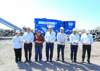 Pone en marcha Américo Villarreal planta trituradora de neumáticos en Matamoros