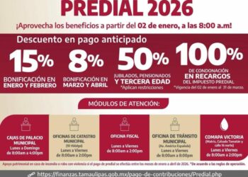 A partir del 2 de enero tesorería recibe contribuyentes del impuesto predial 2026