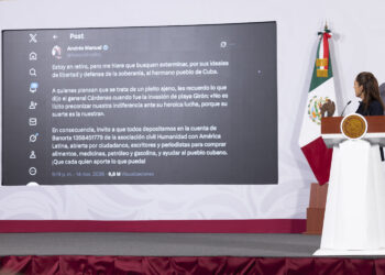 "Está fiscalizada": Sheinbaum sobre cuenta a la que AMLO pidió aportar para ayuda a Cuba. Foto de Presidencia