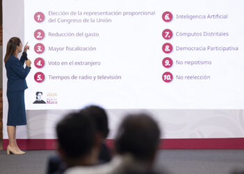 Sheinbaum presenta 'Decálogo por la Democracia' en Reforma Electoral. Foto de Presidencia de México