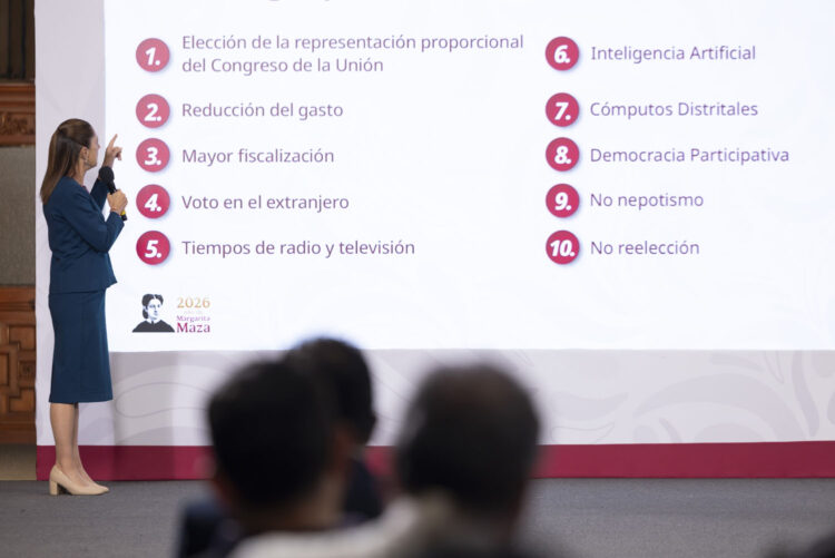 Sheinbaum presenta 'Decálogo por la Democracia' en Reforma Electoral. Foto de Presidencia de México