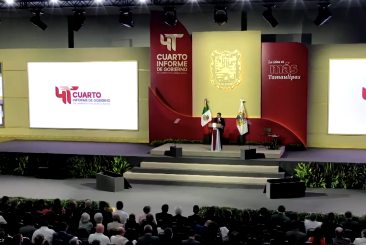 Américo Villarreal rinde su cuarto informe de Gobierno. Foto tomada de video