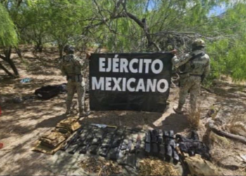 Decomisan armamento en Matamoros. Foto de Vocería de Seguridad de Tamaulipas