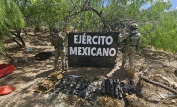 Decomisan armamento en Matamoros. Foto de Vocería de Seguridad de Tamaulipas