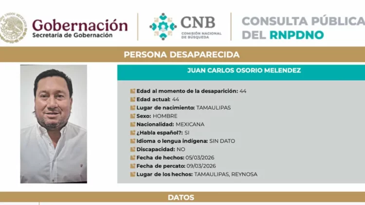 Buscan a funcionario desaparecido en Reynosa. Foto de Web