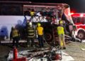 Dos muertos y ocho lesionados en choque de autobús de pasajeros en la Victoria-Zaragoza. Foto de Secretaría de Seguridad Tamaulipas